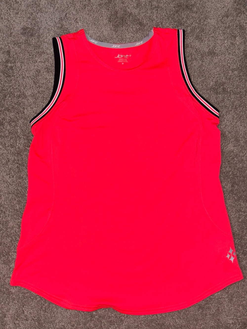 Jofit Bright Neon Pink Athletic Tank with Contrast Trim